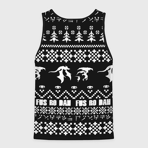 Мужская майка без рукавов Doom x elders scrolls pattern / 3D-Черный – фото 2