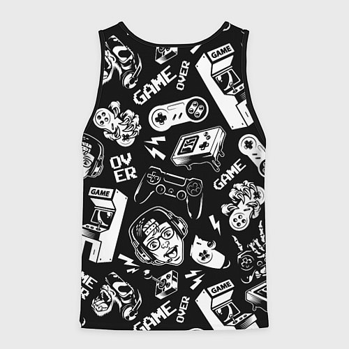 Мужская майка без рукавов Retro gamer pattern / 3D-Черный – фото 2