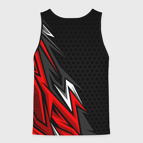 Мужская майка без рукавов Герб России - красный / 3D-Черный – фото 2