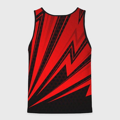 Мужская майка без рукавов Герб России - красный / 3D-Черный – фото 2