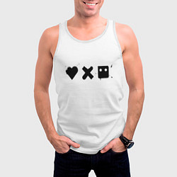 Майка-безрукавка мужская Love death and robots - black and white, цвет: 3D-белый — фото 2