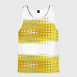 Майка-безрукавка мужская Узорчатые золотые полосы, цвет: 3D-белый