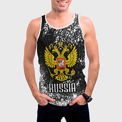 Майка-безрукавка мужская Герб России, цвет: 3D-белый — фото 2
