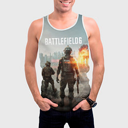 Майка-безрукавка мужская Битва за Бруклин из Battlefield 6, цвет: 3D-белый — фото 2