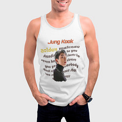 Майка-безрукавка мужская Чонгук - BTS, цвет: 3D-белый — фото 2