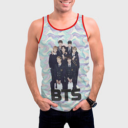 Майка-безрукавка мужская BTS совместное фото, цвет: 3D-красный — фото 2