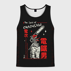 Майка-безрукавка мужская Человек бензопила, цвет: 3D-черный