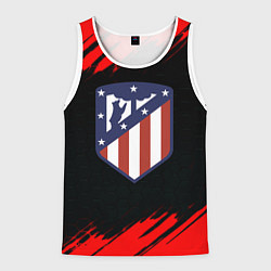 Майка-безрукавка мужская Атлетико Мадрид красные краски, цвет: 3D-белый