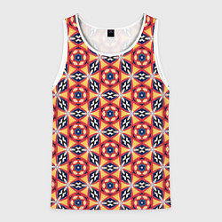 Майка-безрукавка мужская Красно-синий калейдоскоп, цвет: 3D-белый