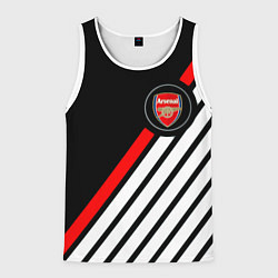 Майка-безрукавка мужская Арсенал геометрия полосы, цвет: 3D-белый