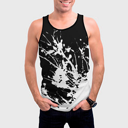 Майка-безрукавка мужская Взрывная белая краска на чёрном, цвет: 3D-черный — фото 2