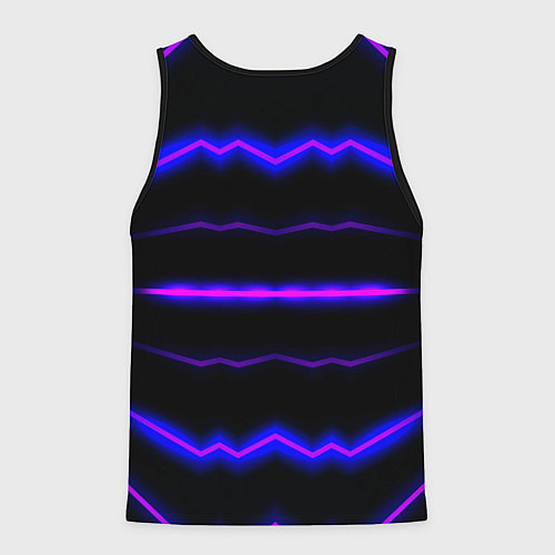 Мужская майка без рукавов Color multicoloured neon stripes / 3D-Черный – фото 2