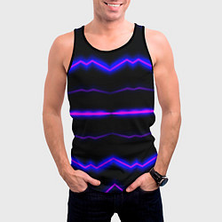 Майка-безрукавка мужская Color multicoloured neon stripes, цвет: 3D-черный — фото 2