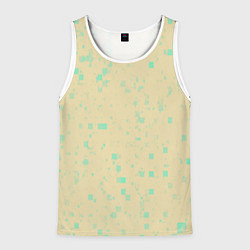 Майка-безрукавка мужская Color beige turquoise, цвет: 3D-белый
