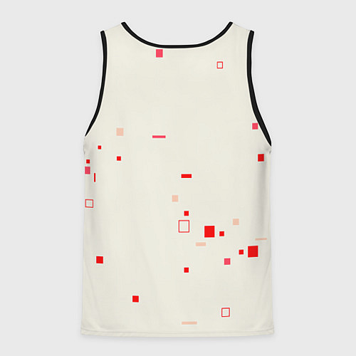 Мужская майка без рукавов Color white red shapes / 3D-Черный – фото 2