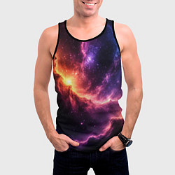 Майка-безрукавка мужская Фантастические космические туманы, цвет: 3D-черный — фото 2