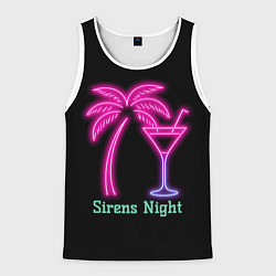 Майка-безрукавка мужская Sirens night, цвет: 3D-белый