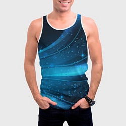 Майка-безрукавка мужская Абстракция волнистых линий, цвет: 3D-белый — фото 2