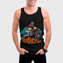 Майка-безрукавка мужская Motocross and mountains, цвет: 3D-черный — фото 2