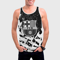 Майка-безрукавка мужская Barcelona черно белые птицы, цвет: 3D-белый — фото 2