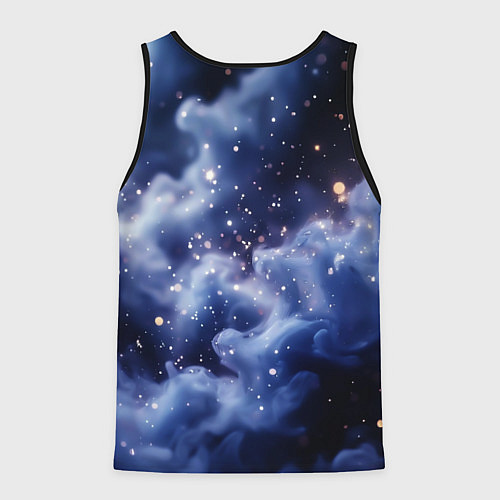 Мужская майка без рукавов 2026 синяя дымка с искрами / 3D-Черный – фото 2