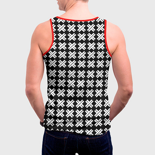 Мужская майка без рукавов Borussia pattern geometry / 3D-Красный – фото 4