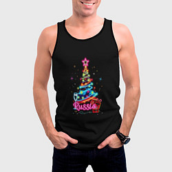 Майка-безрукавка мужская Christmas tree gifts, цвет: 3D-черный — фото 2