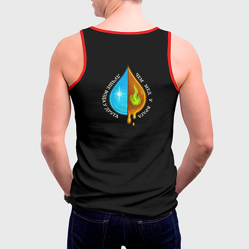 Мужская майка без рукавов Лучше вода у друга полноцветный узор / 3D-Красный – фото 4