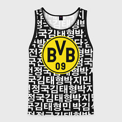 Майка-безрукавка мужская Borussia японские символы паттерн, цвет: 3D-черный