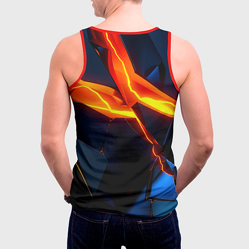 Мужская майка без рукавов Plate fractures / 3D-Красный – фото 4