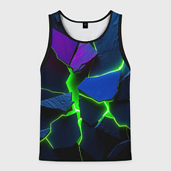 Майка-безрукавка мужская Neon tile, цвет: 3D-черный