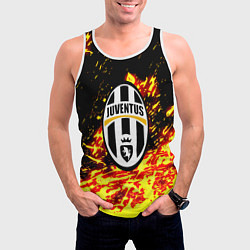 Майка-безрукавка мужская Ювентус огненные краски текстура, цвет: 3D-белый — фото 2