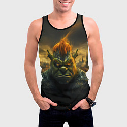 Майка-безрукавка мужская Шрек после взрыва, цвет: 3D-черный — фото 2