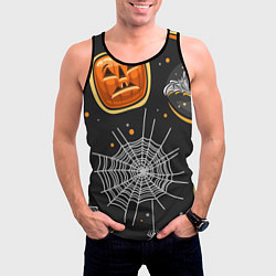 Майка-безрукавка мужская Атмосфера хэллоуина, цвет: 3D-черный — фото 2