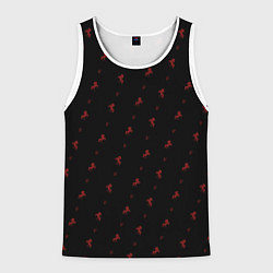 Майка-безрукавка мужская Красный конь паттерн, цвет: 3D-белый