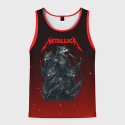 Майка-безрукавка мужская Metallica в виде волков, цвет: 3D-красный