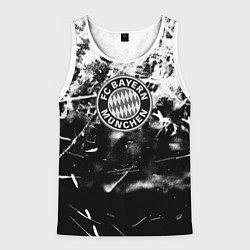 Майка-безрукавка мужская Bayern Mnchen черно белая бумага, цвет: 3D-белый