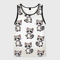 Майка-безрукавка мужская Много енотов, цвет: 3D-черный