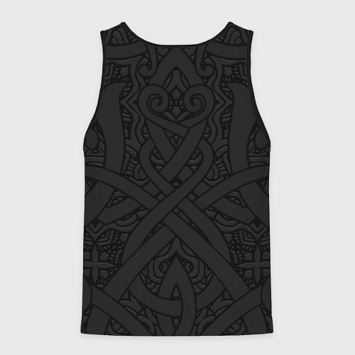 Мужская майка без рукавов Славянский оберег белобог и этнический орнамент / 3D-Черный – фото 2