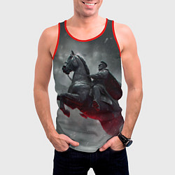 Майка-безрукавка мужская Всадник в плаще на коне, цвет: 3D-красный — фото 2