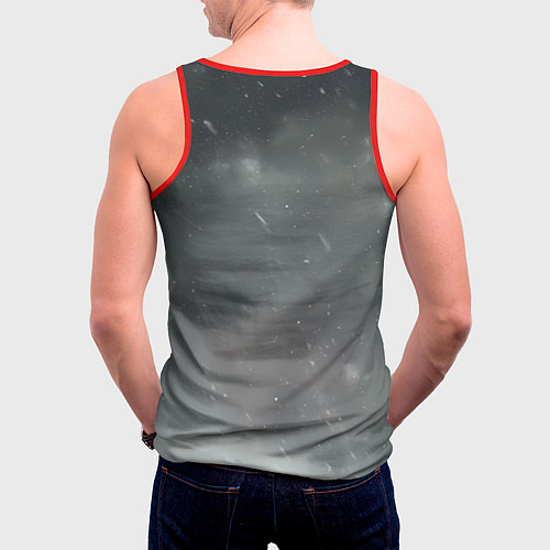 Мужская майка без рукавов Всадник в плаще на коне / 3D-Красный – фото 4