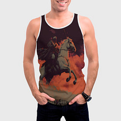 Майка-безрукавка мужская Всадник на лошади, цвет: 3D-белый — фото 2