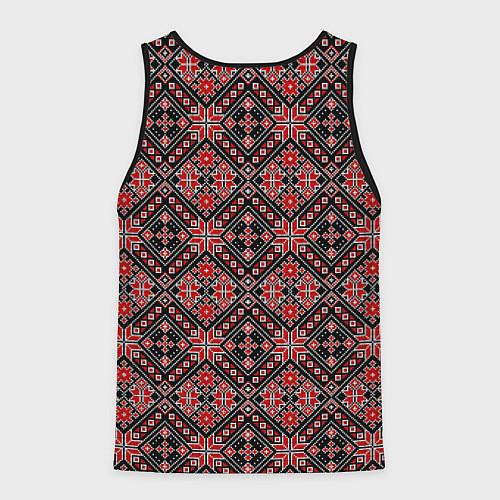 Мужская майка без рукавов Славянский стиль - орнамент / 3D-Черный – фото 2