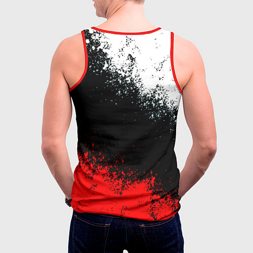 Мужская майка без рукавов Манчестер Юнайтед краски всплеск / 3D-Красный – фото 4