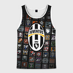 Майка-безрукавка мужская Juventus ачивки паттерн, цвет: 3D-белый