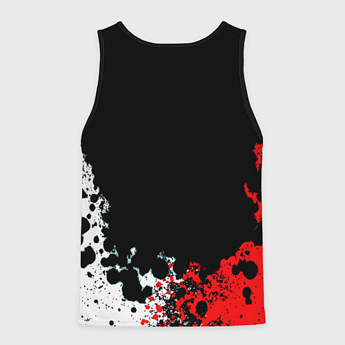 Мужская майка без рукавов Манчестер Юнайтед краски абстрактные / 3D-Черный – фото 2