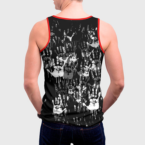 Мужская майка без рукавов Ювентус текстура руки краски / 3D-Красный – фото 4