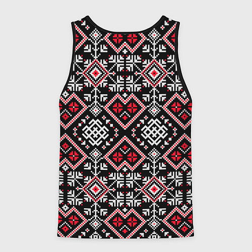 Мужская майка без рукавов Славянский орнамент обережный / 3D-Черный – фото 2