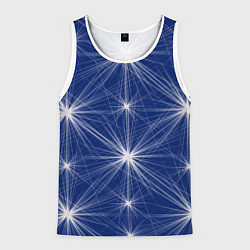 Майка-безрукавка мужская Звезды на синем фоне, цвет: 3D-белый