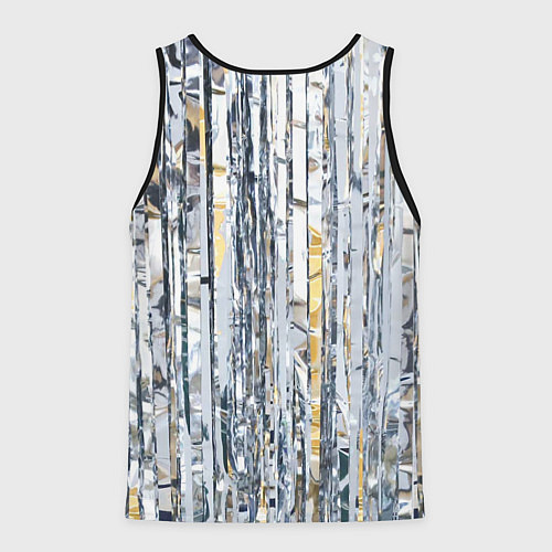 Мужская майка без рукавов Новогодний дождик / 3D-Черный – фото 2